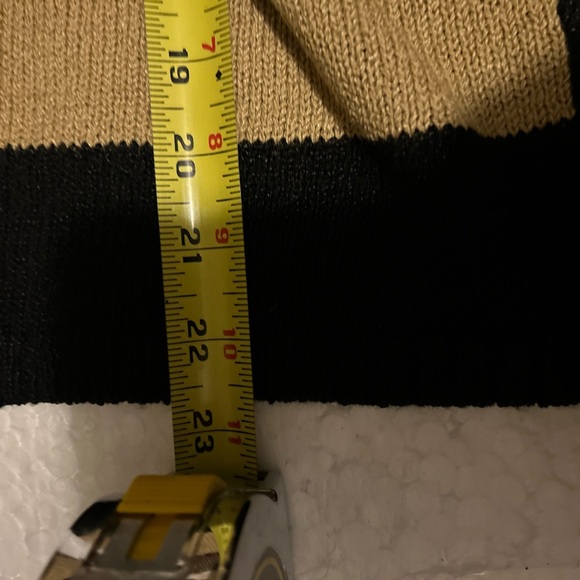 Crazy Horse striped black, white, beige,red v-neck - Picture 2 of 7